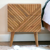 Lille 2 Drawer Oak-ish Bedside
