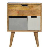 Removeable Grey and White Bedside Table