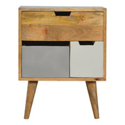 Removeable Grey and White Bedside Table