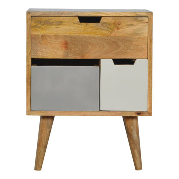 Removeable Grey and White Bedside Table