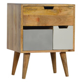 Removeable Grey and White Bedside Table
