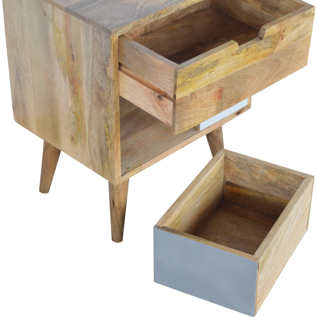 Removeable Grey and White Bedside Table