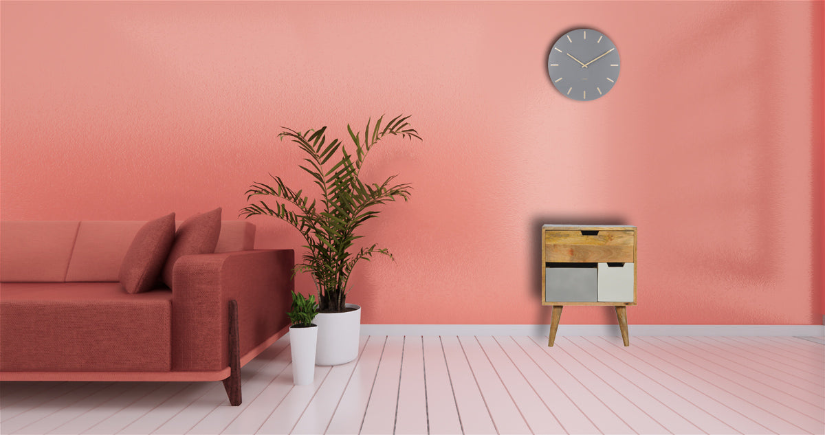Removeable Grey and White Bedside Table