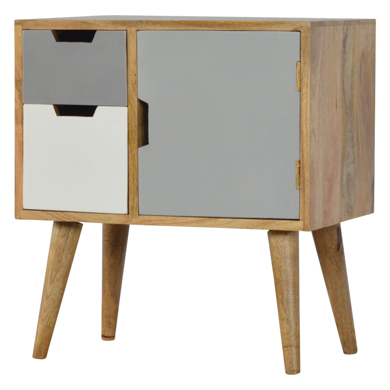 Grey and White Painted Chest of Drawers | Oak Mango Wood