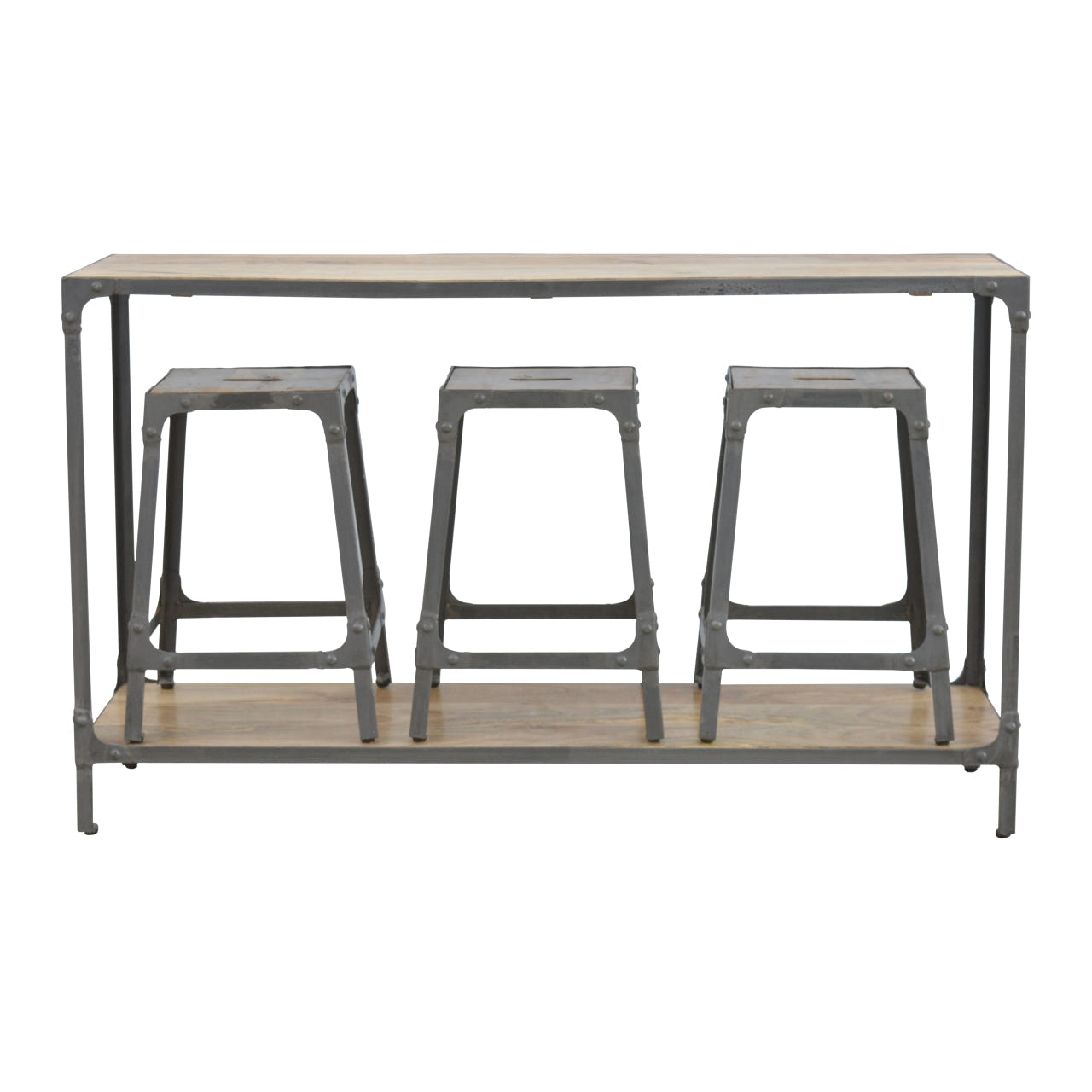 Hallway Console with 3 Stools Console Table
