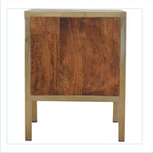 Gold Iron Frame Bedside Table | Iron & Mango Wood