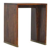 Chestnut End Table with Gold Inlay Chest of Drawers