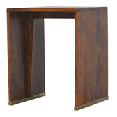 Chestnut End Table with Gold Inlay Chest of Drawers