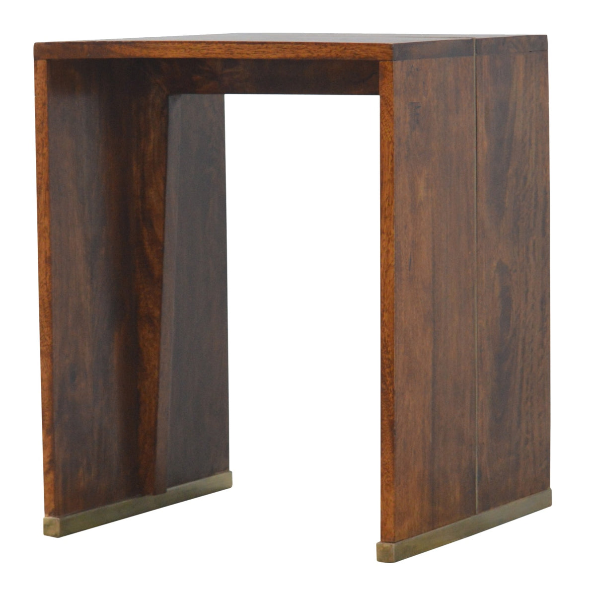 Chestnut End Table with Gold Inlay Chest of Drawers
