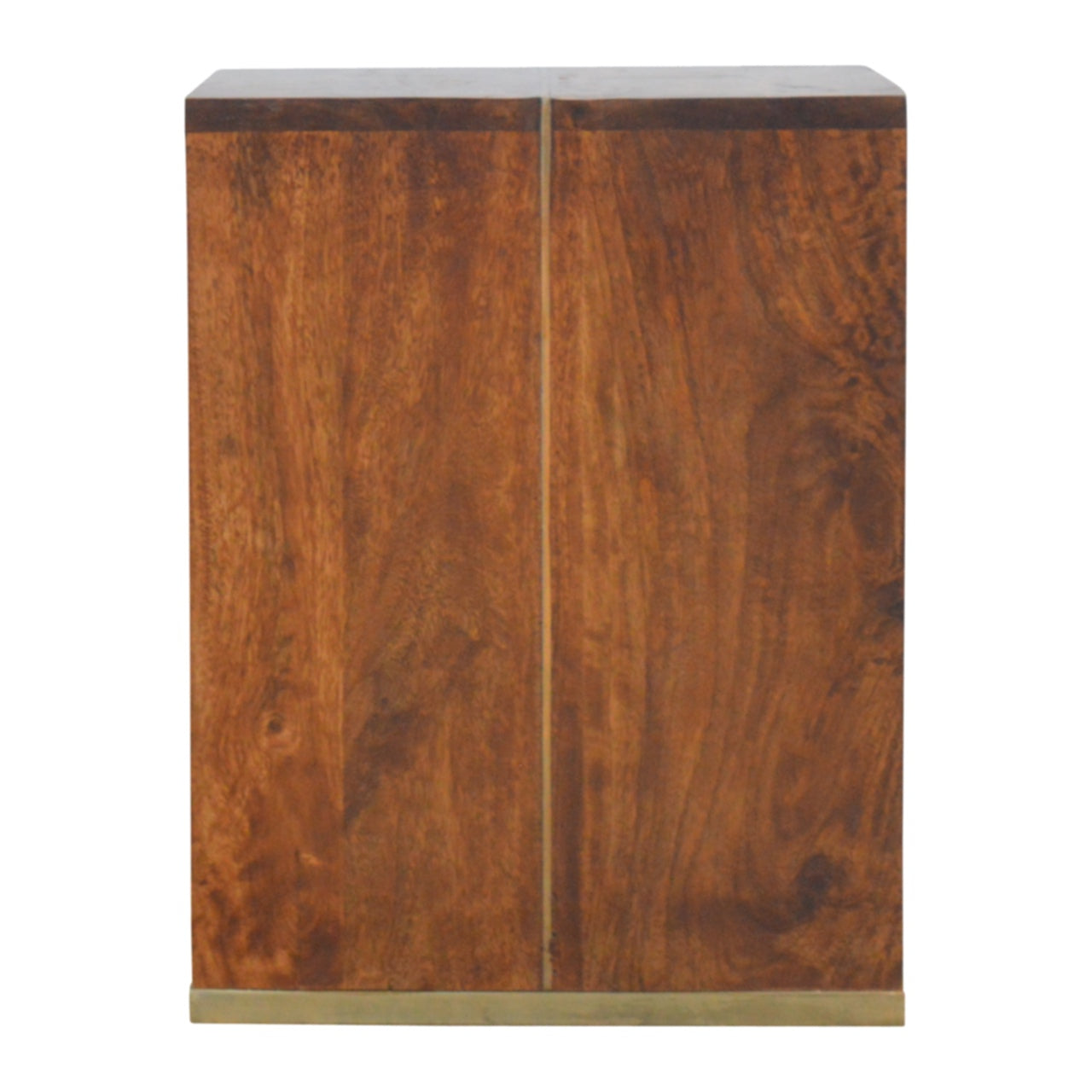 Chestnut End Table with Gold Inlay Chest of Drawers