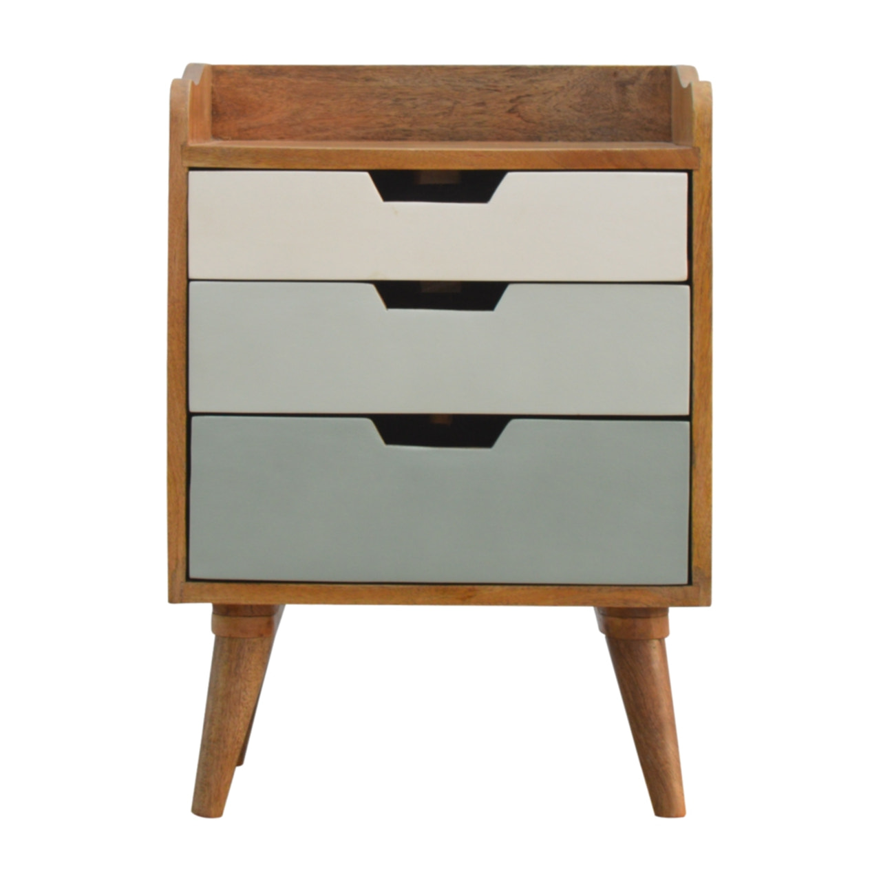Green Gradient Bedside Table | Hand-Painted Solid Mango Wood