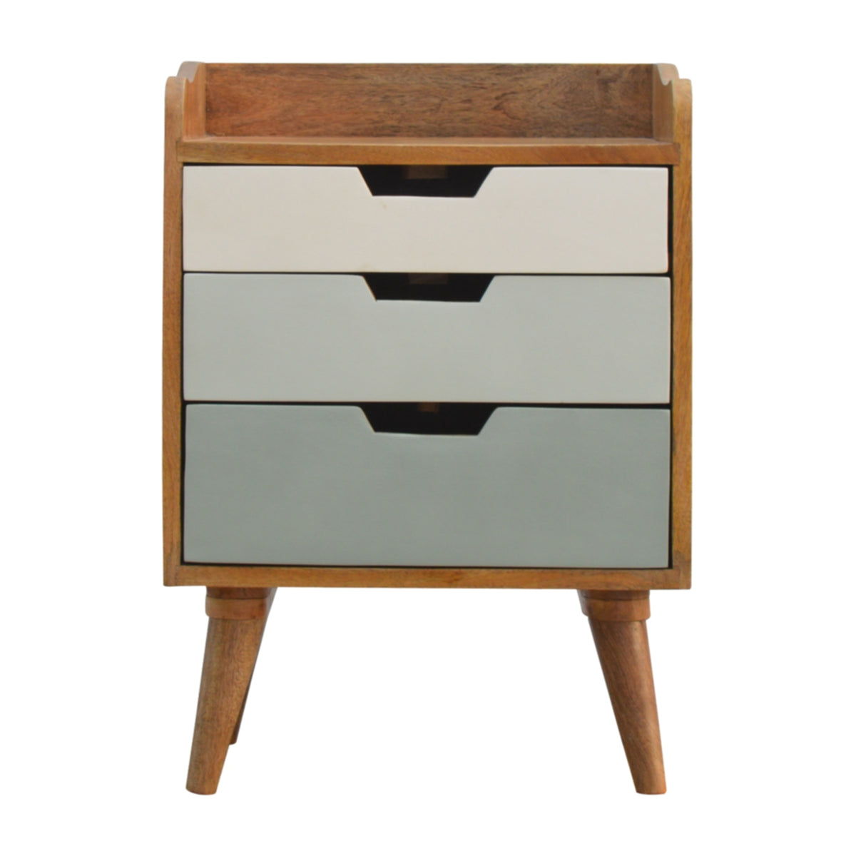 Green Gradient Bedside Table | Hand-Painted Solid Mango Wood