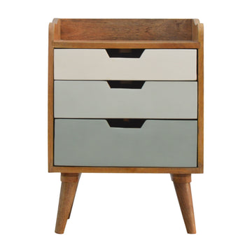 Green Gradient Bedside Table | Hand-Painted Solid Mango Wood