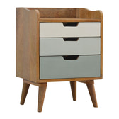 Green Gradient Bedside Table | Hand-Painted Solid Mango Wood