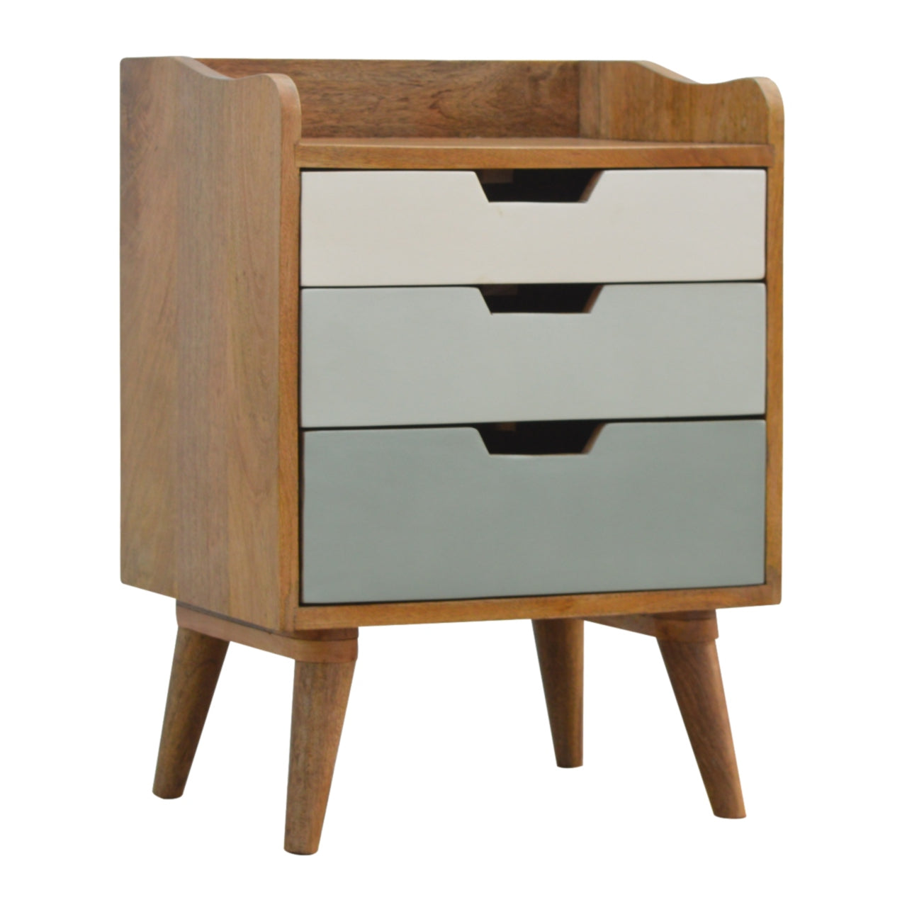 Green Gradient Bedside Table | Hand-Painted Solid Mango Wood