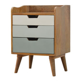 Green Gradient Bedside Table | Hand-Painted Solid Mango Wood