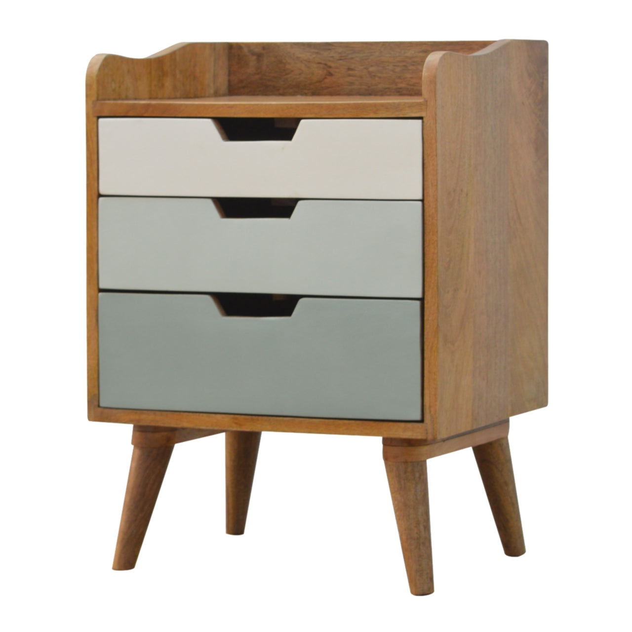 Green Gradient Bedside Table | Hand-Painted Solid Mango Wood