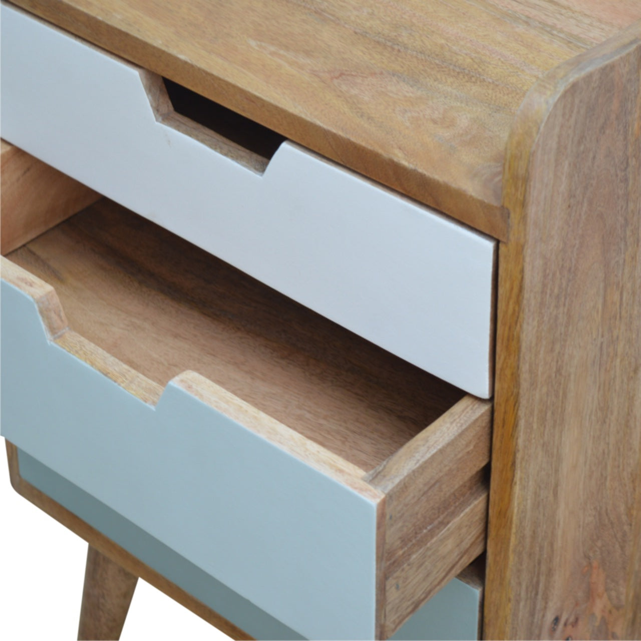 Green Gradient Bedside Table | Hand-Painted Solid Mango Wood