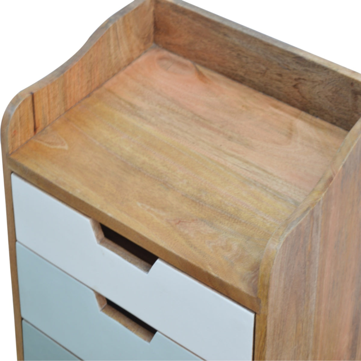 Green Gradient Bedside Table | Hand-Painted Solid Mango Wood