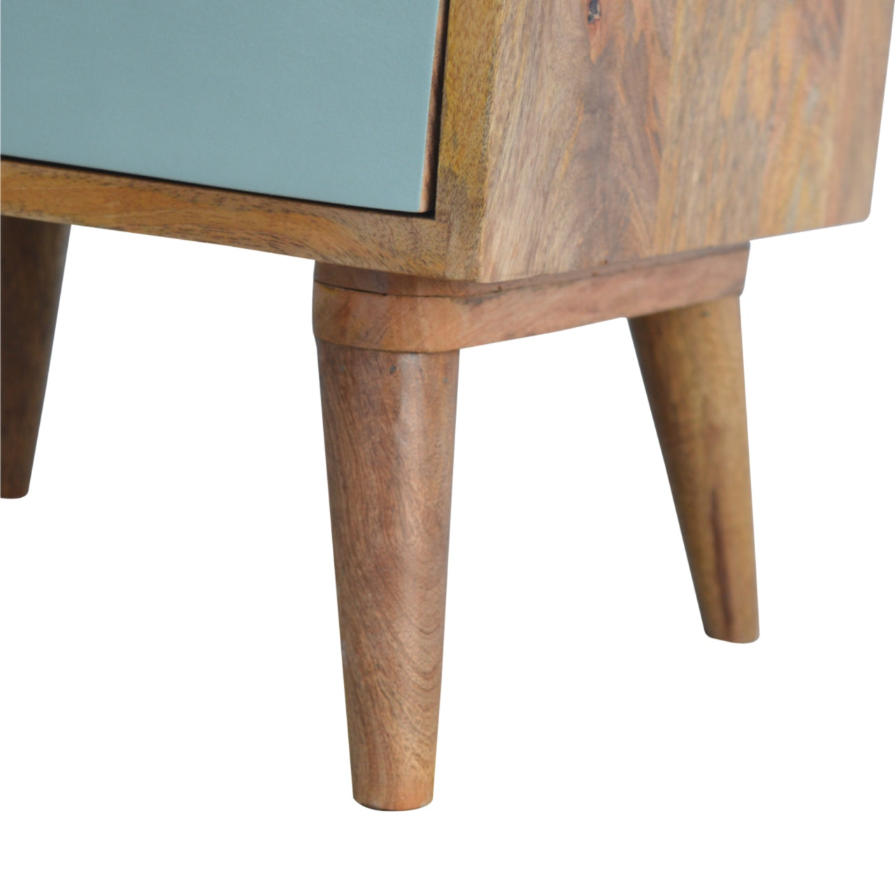 Green Gradient Bedside Table | Hand-Painted Solid Mango Wood