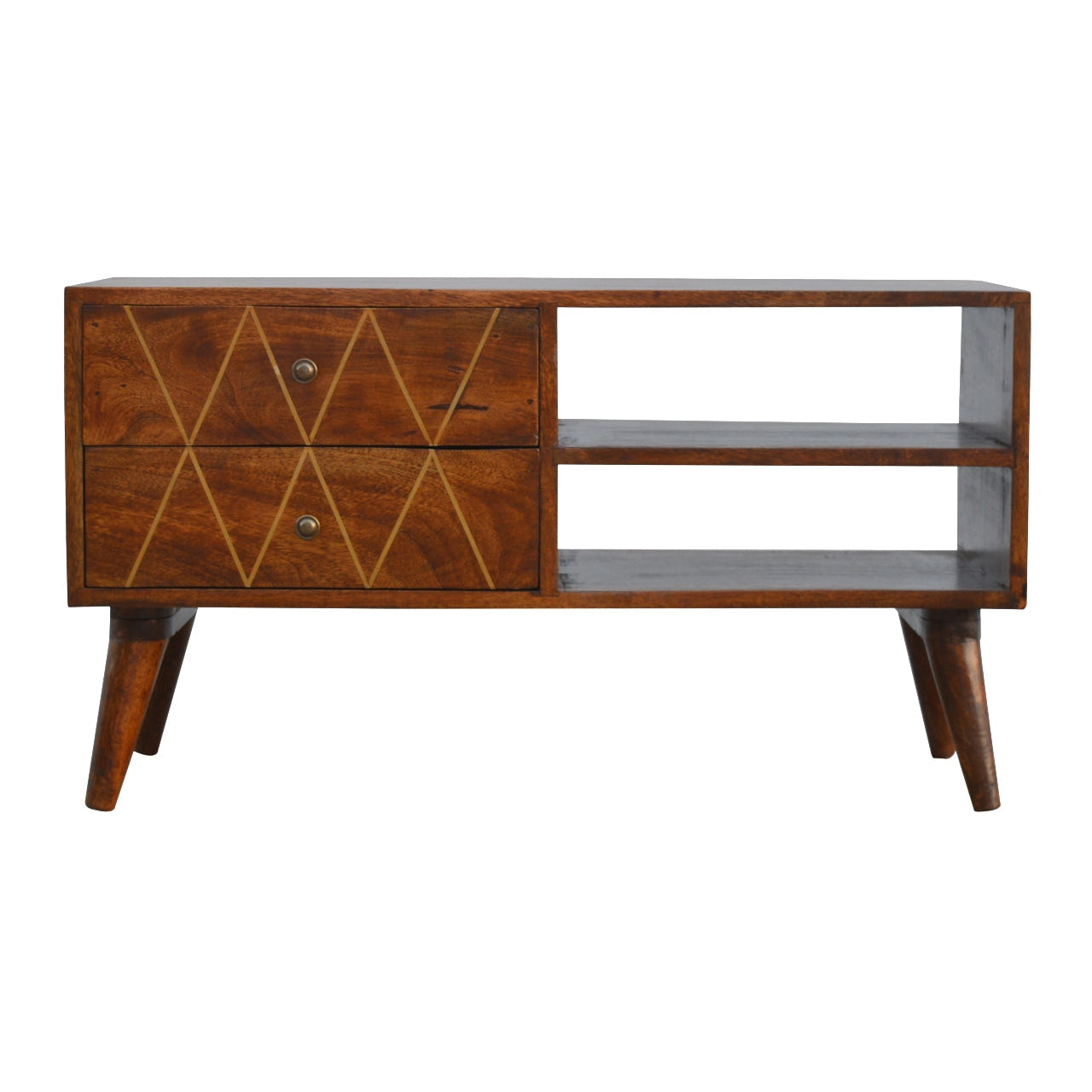 Geometric Brass Inlay TV Media Unit
