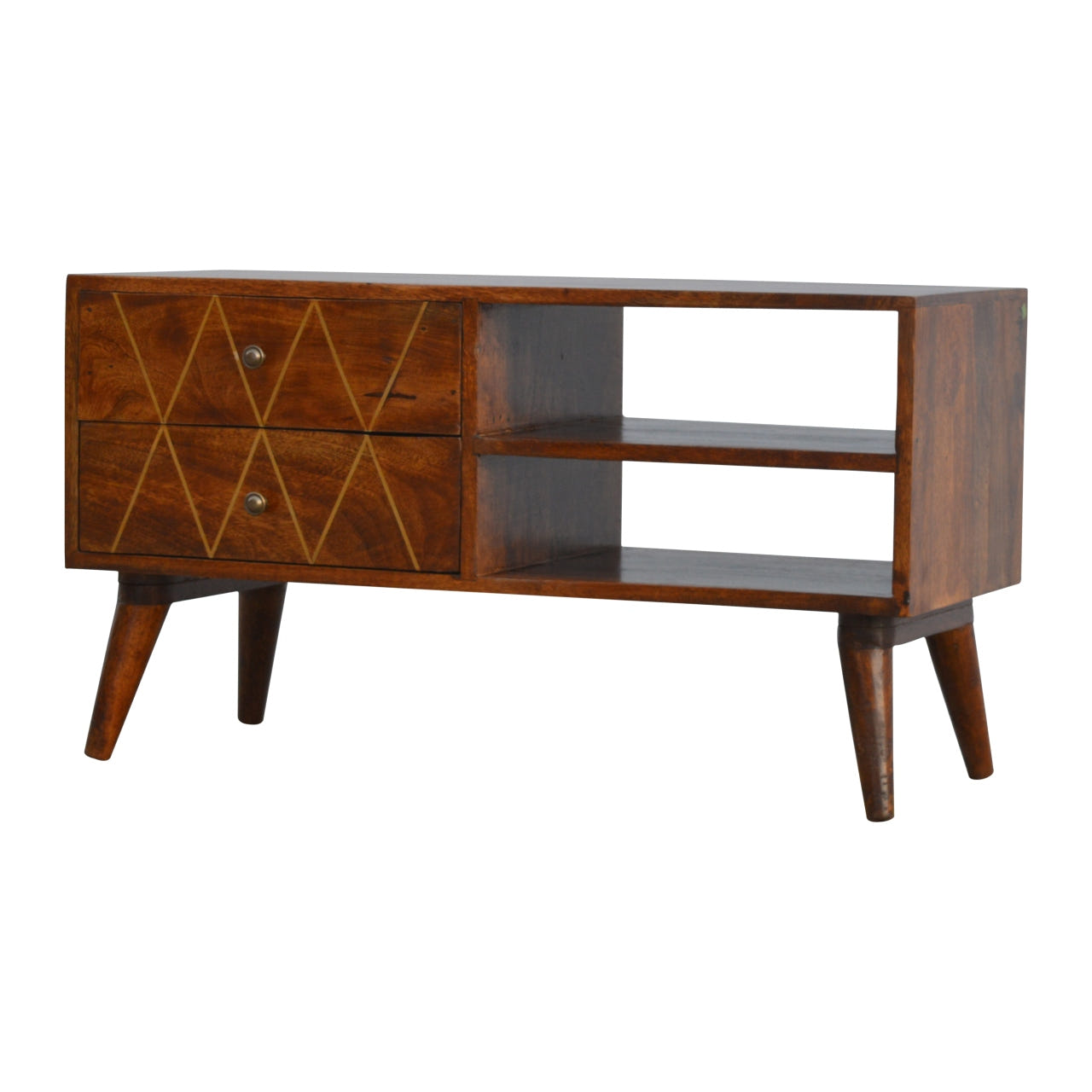 Geometric Brass Inlay TV Media Unit
