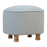 Light Grey Tweed Oval Footstool