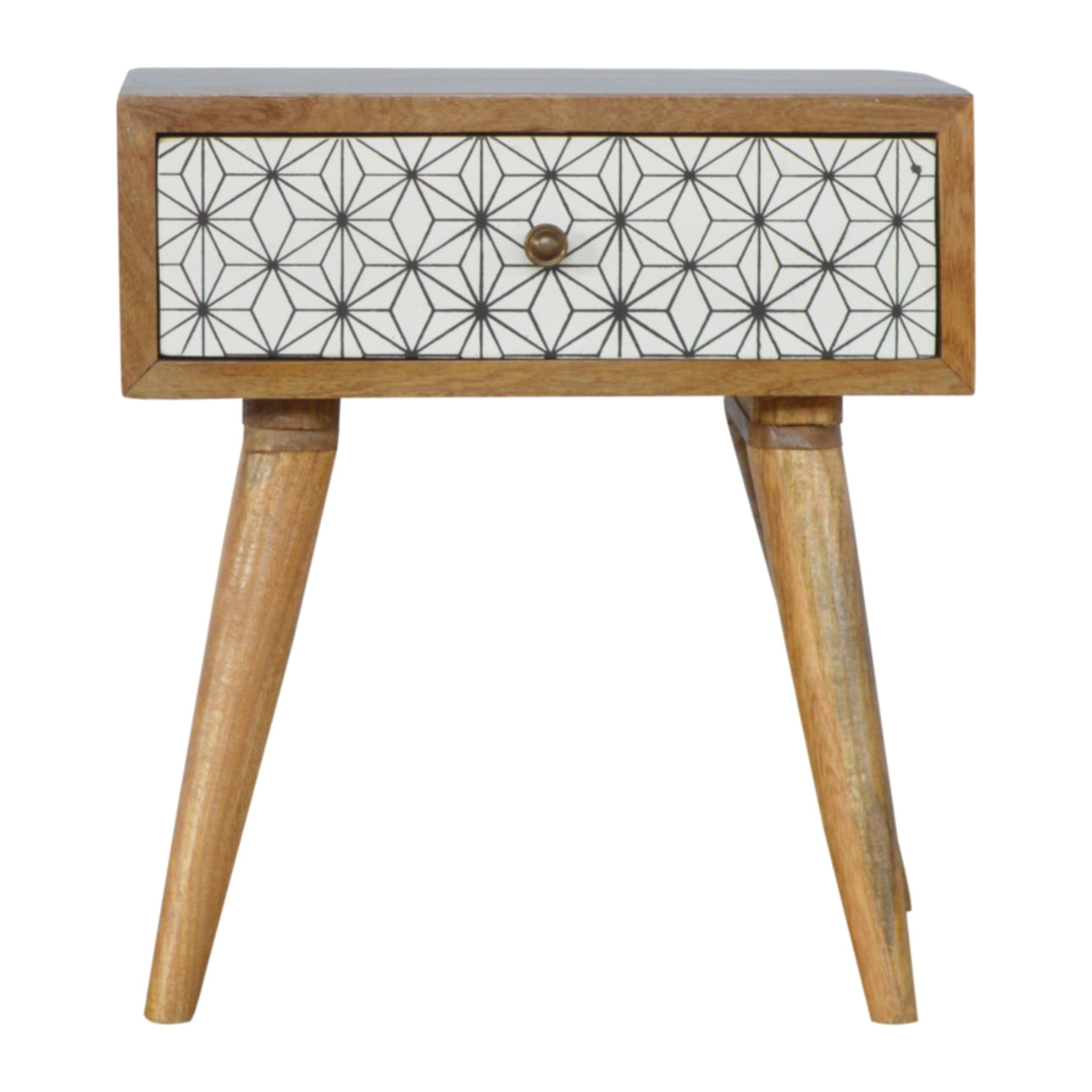 Prima 1-Drawer Bedside Table | Oak-Ish Solid Mango Wood