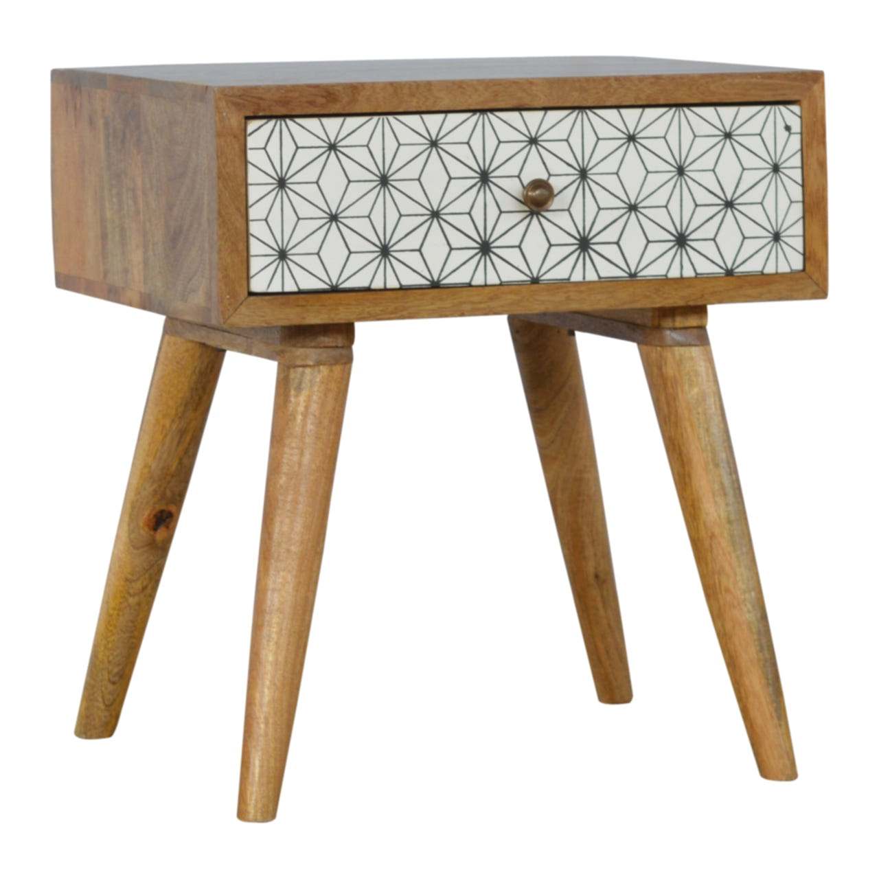 Prima 1-Drawer Bedside Table | Oak-Ish Solid Mango Wood