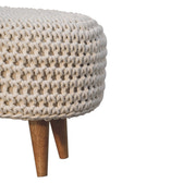 Keeva White Oblong Footstool
