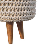 Keeva White Oblong Footstool