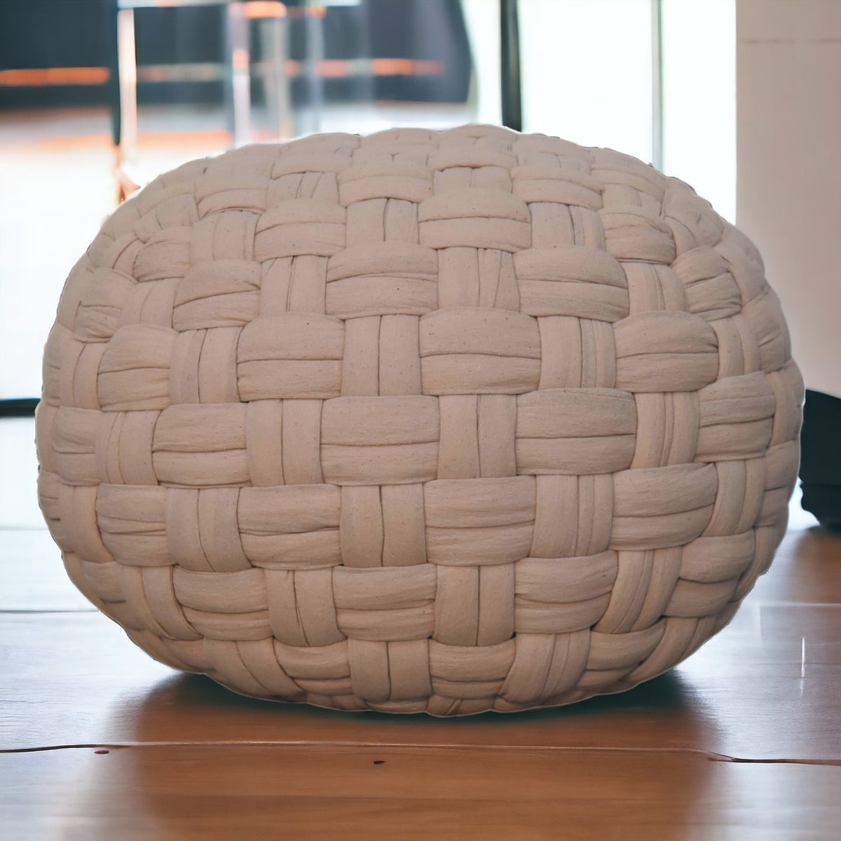 Tube Pouffe Cream Footstool