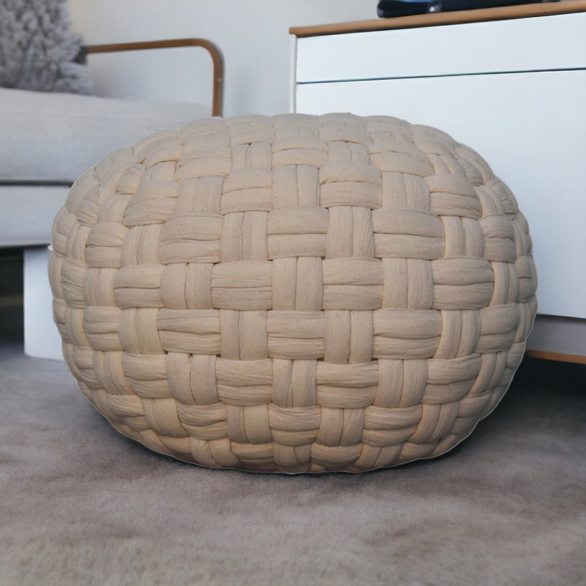 White Tube Pouffe