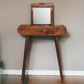 Mini Round Chestnut Fold Vanity Chest of Drawers | Foldable