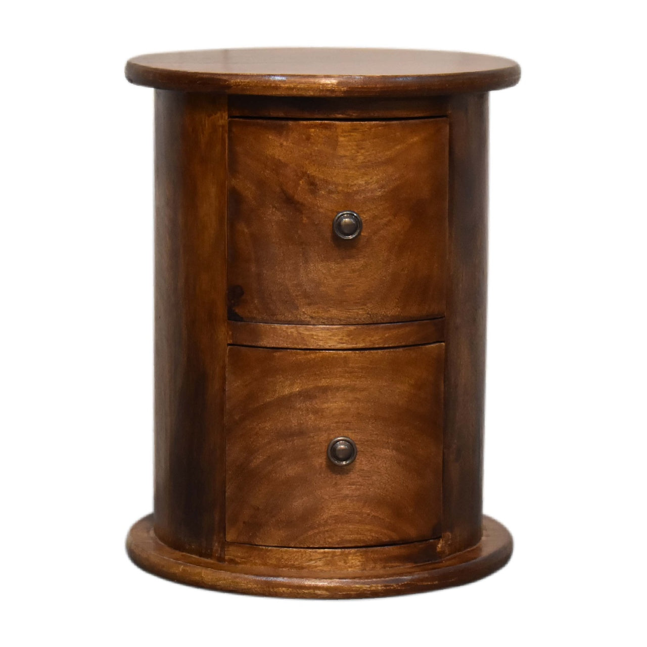 Mini Chestnut 2-Drawer Drum Storage Bench