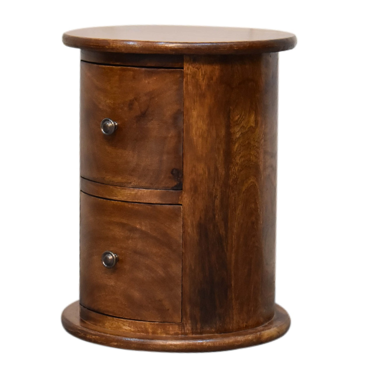 Mini Chestnut 2-Drawer Drum Storage Bench