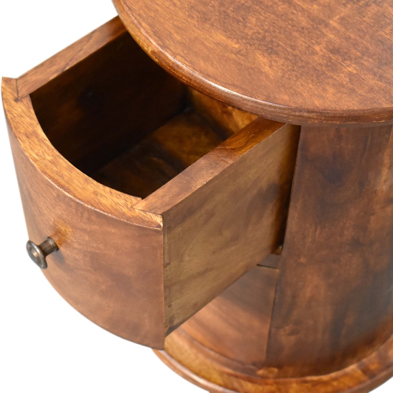 Mini Chestnut 2-Drawer Drum Storage Bench