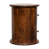 Mini Chestnut 2-Drawer Drum Storage Bench