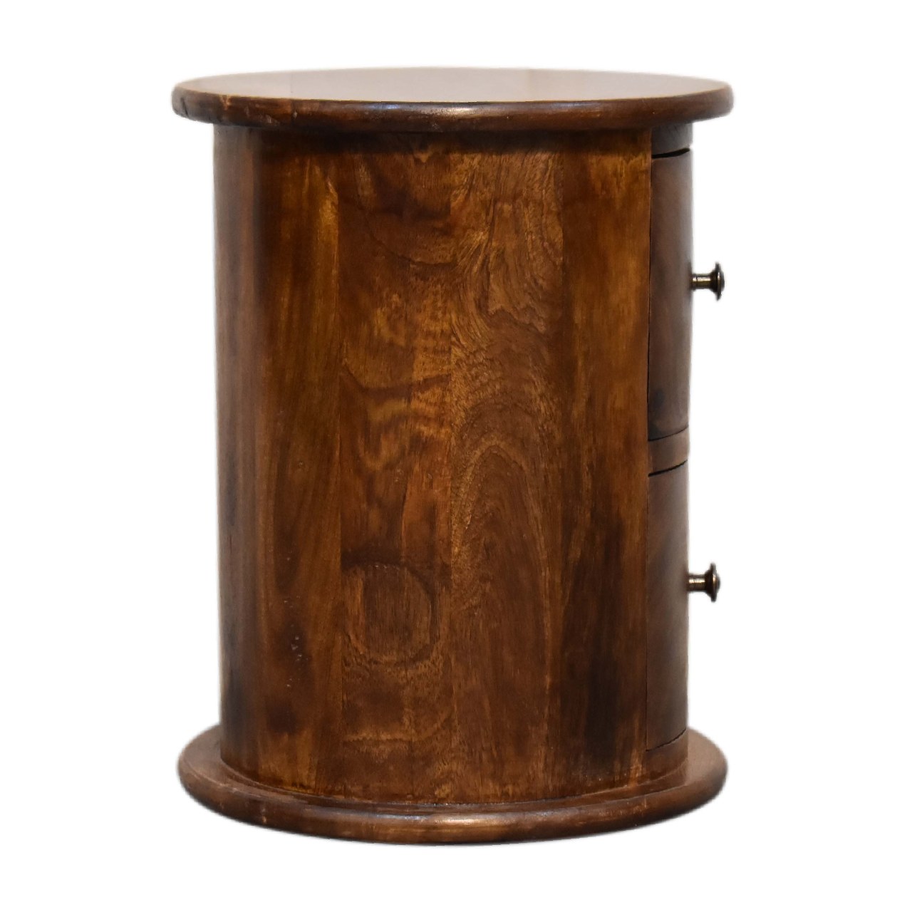 Mini Chestnut 2-Drawer Drum Storage Bench