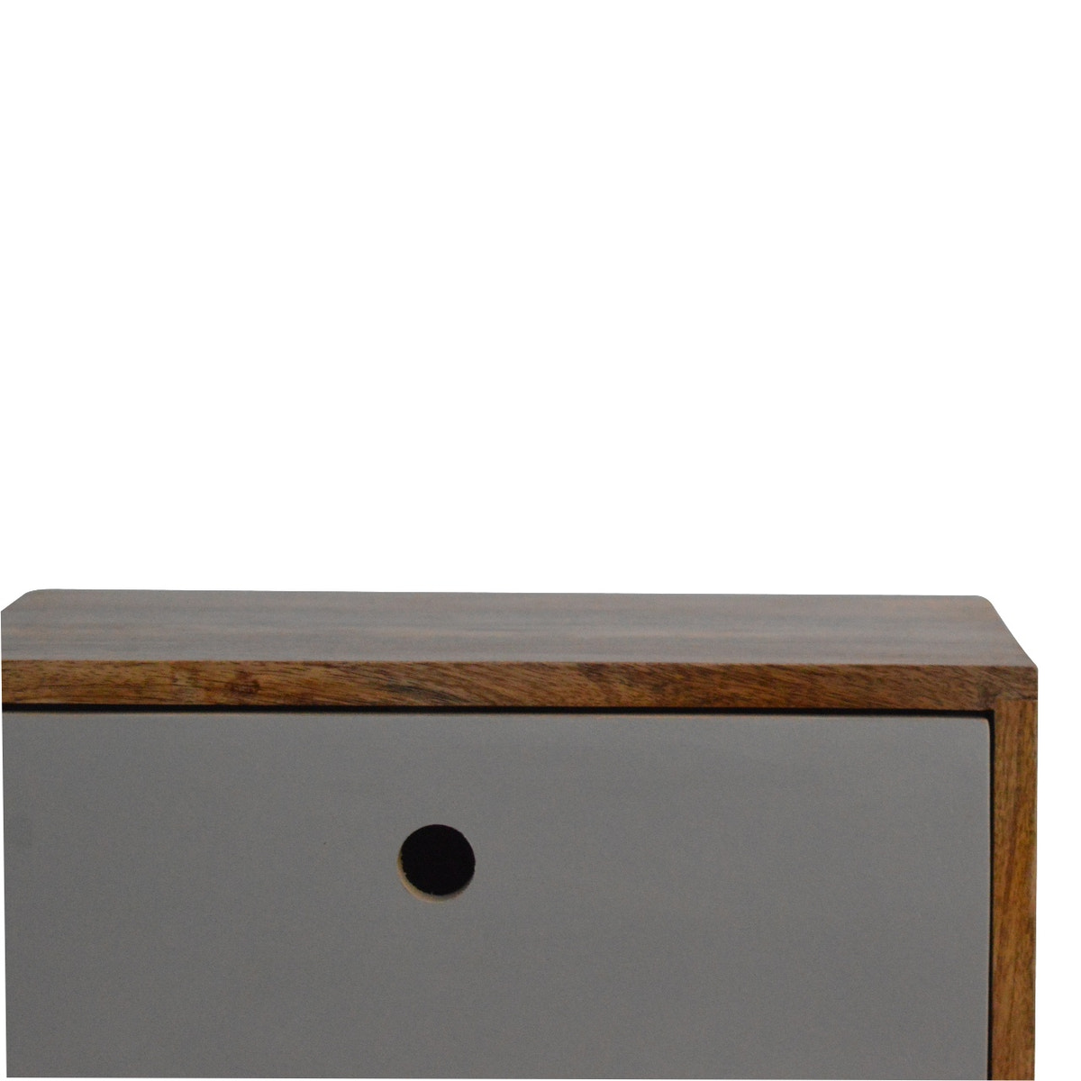 Two Tone Hand Painted Bedside Table | Hand-Painted Mango Wood
