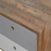 Two Tone Hand Painted Bedside Table | Hand-Painted Mango Wood
