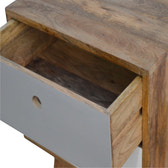 Two Tone Hand Painted Bedside Table | Hand-Painted Mango Wood