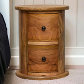 Mini 2-Drawer Drum Storage Bench