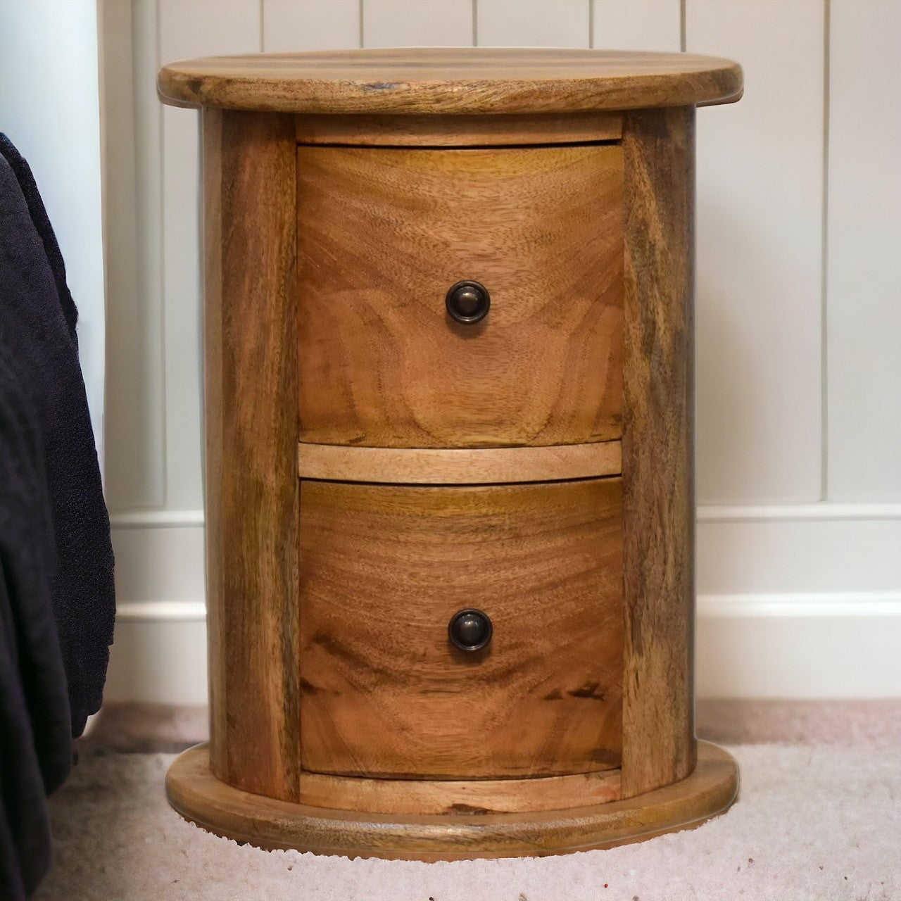 Mini 2-Drawer Drum Storage Bench