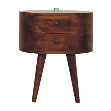 Chestnut Bedside with Reading Light Bedside Table