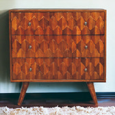 Pineapple Chestnut Carved Chest of Drawers | Hand-Carved
