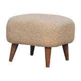 Boucle Cream Square Footstool Default Title