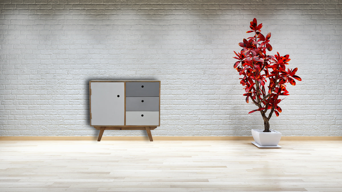 Two Tone Hand Painted Cabinet