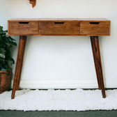 Chestnut Foldable Mirror Table | Hand-Painted Mango Wood