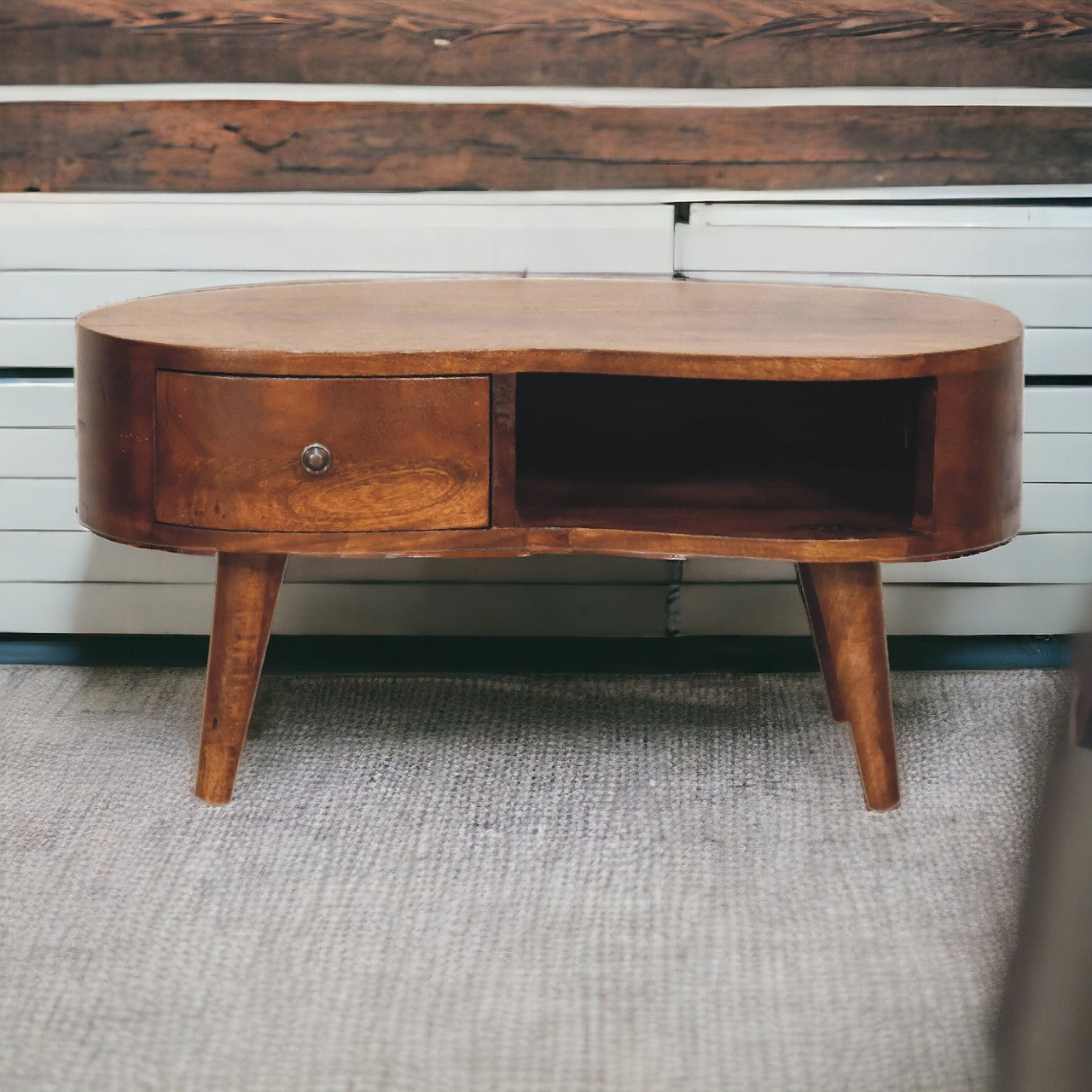Mini Chesnut Wave Coffee Table | Chestnut Solid Mango Wood